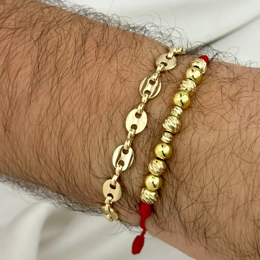 Juego de Pulseras en Promocion Tejido Gucci + Pulsera Balin Italiano en Oro Laminado 18k con garantia de por vida