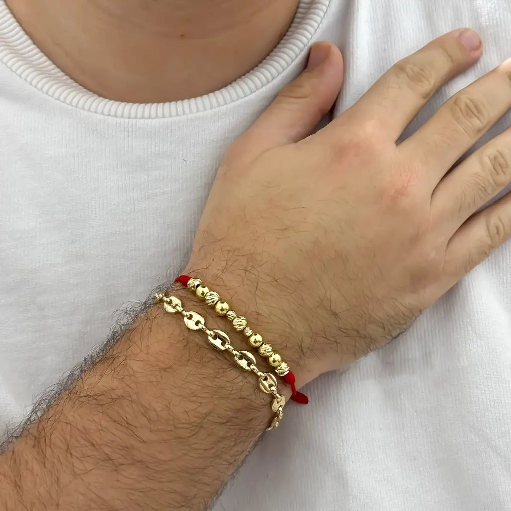 Juego de Pulseras en Promocion Tejido Gucci + Pulsera Balin Italiano en Oro Laminado 18k con garantia de por vida