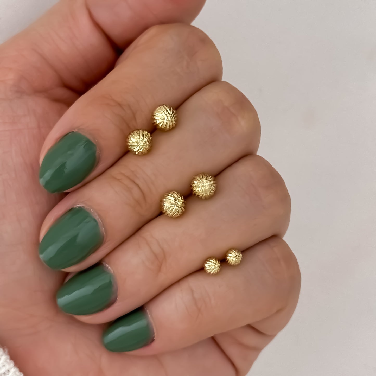Juegos de 3 Topos Balin Italiano de 6mm 5mm 4mm en Oro Laminado 18k con Garantia por vida